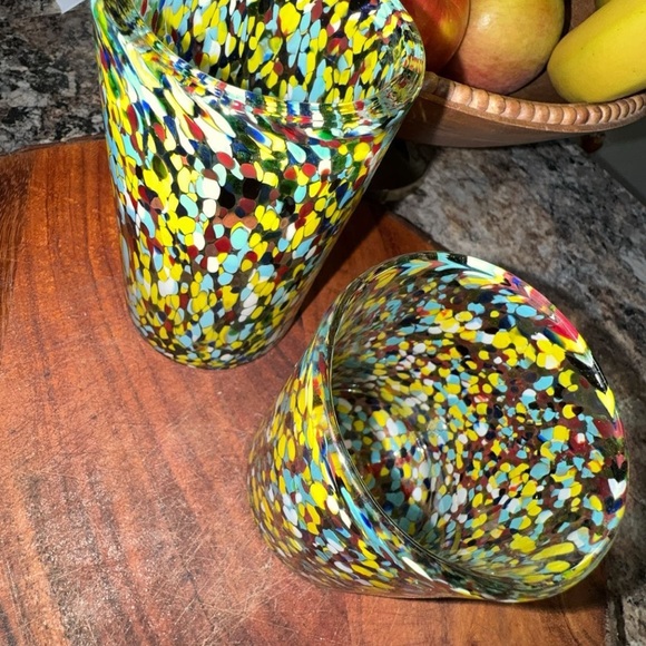 Hand blown Mexican drinking glasses.  16 and 8 oz.  6 of each size. - Picture 2 of 2